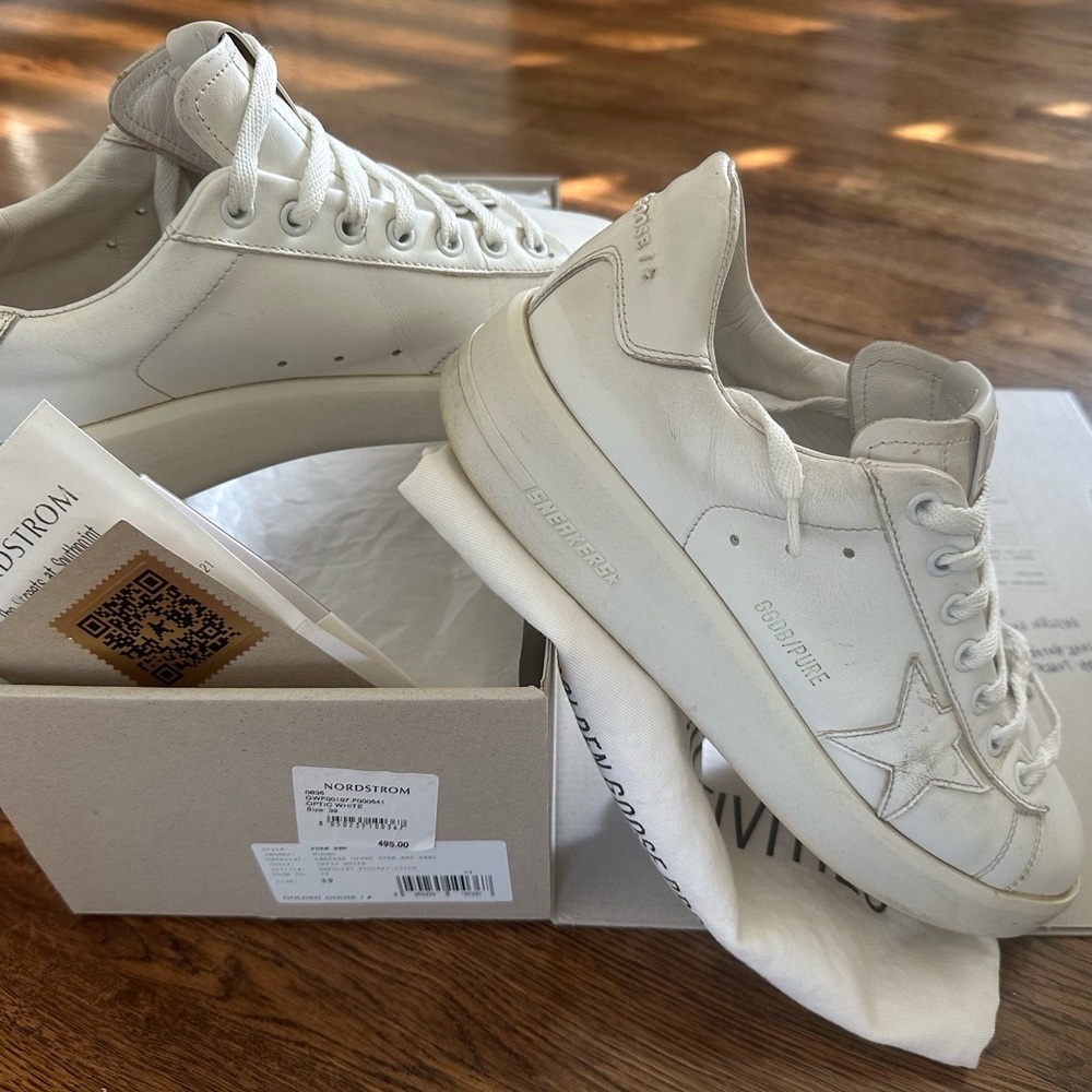 Golden Goose White Sneakers Modern Minimalist Design